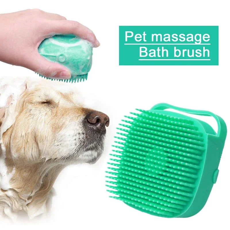 🛁 Pet Shampoo Brush & Bath Scrubber