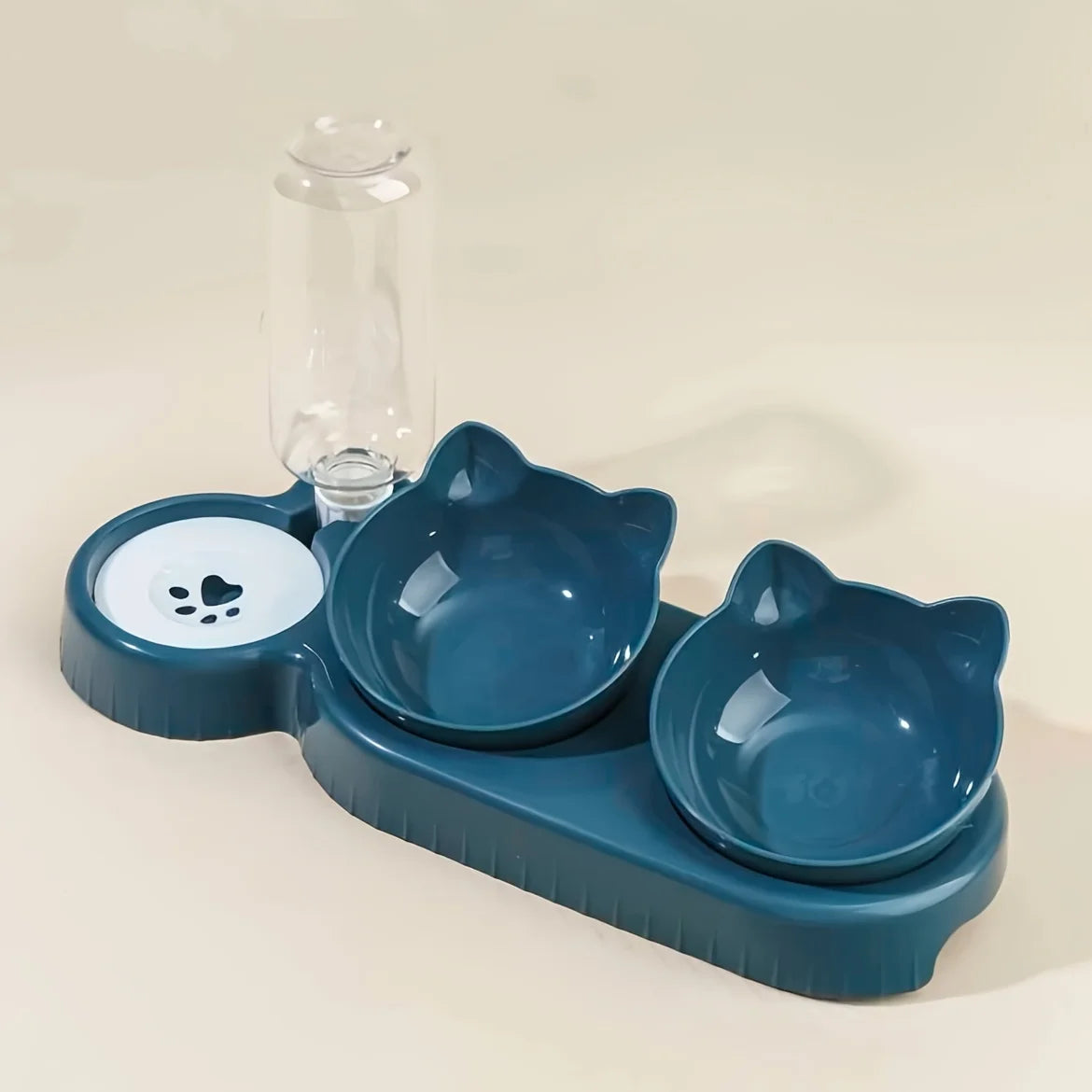 3-in-1 Tilted Pet Bowl Set with Water Feeder
