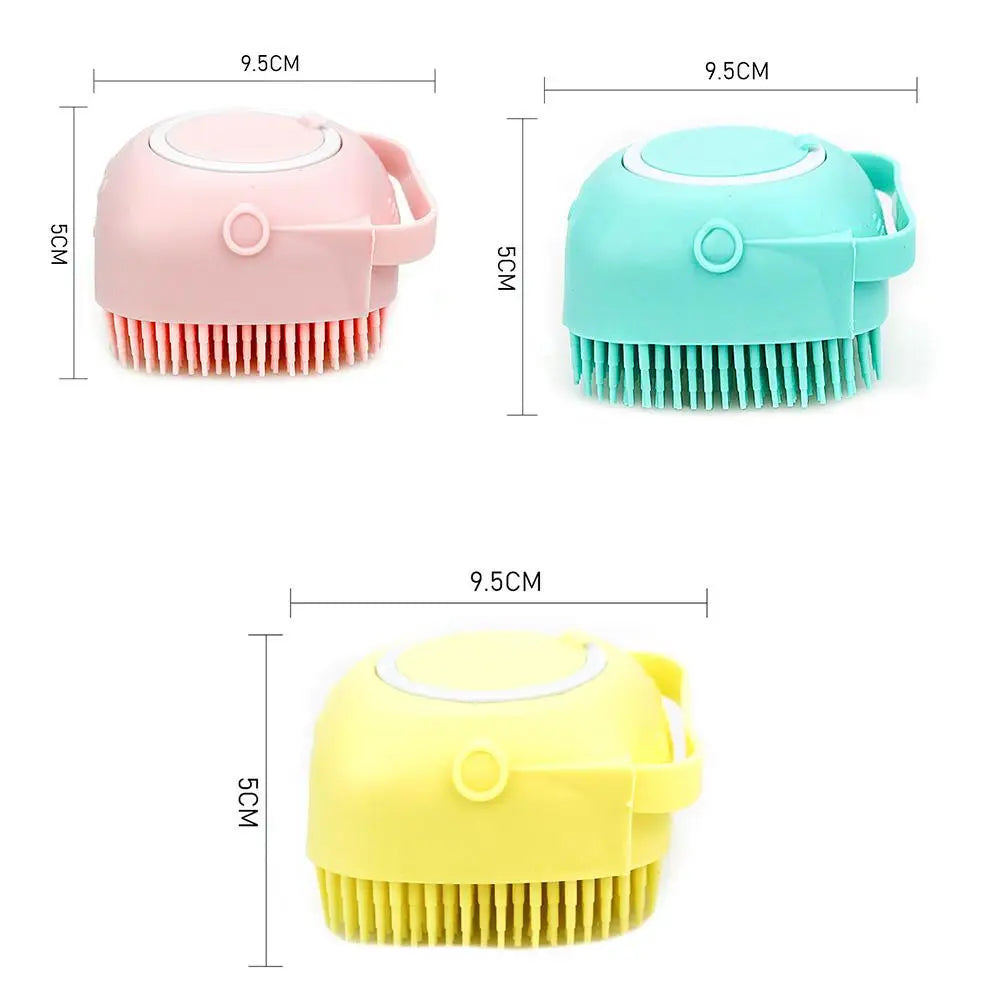 🛁 Pet Shampoo Brush & Bath Scrubber