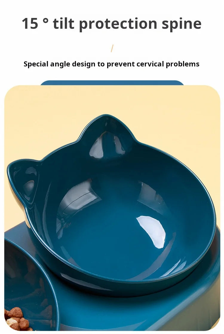 3-in-1 Tilted Pet Bowl Set with Water Feeder