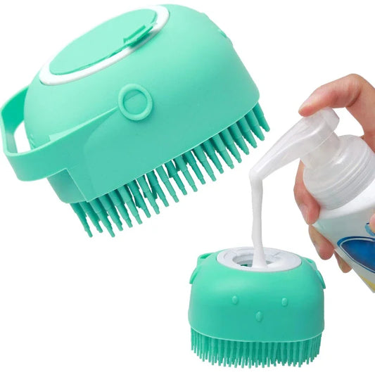 🛁 Pet Shampoo Brush & Bath Scrubber